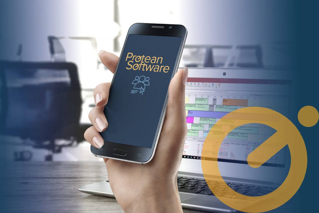 Protean Software mobile application being used on a smartphone