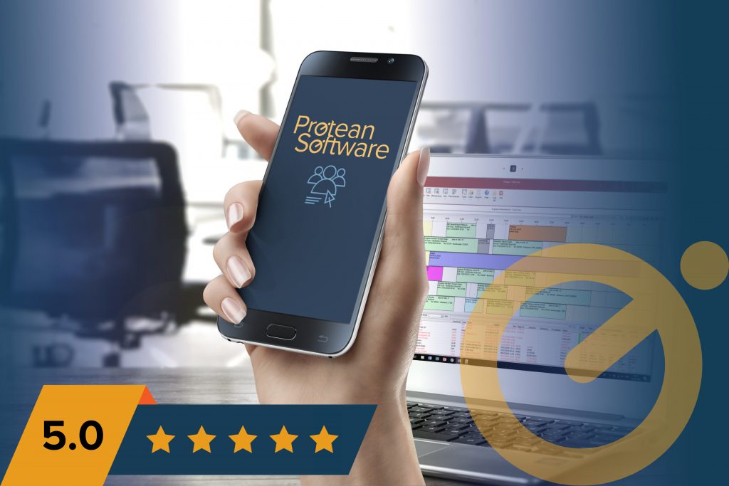 Protean software on mobile with rating