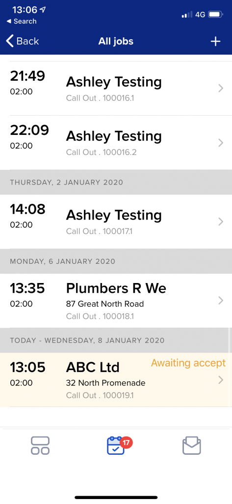 ServiceSight mobile app schedule